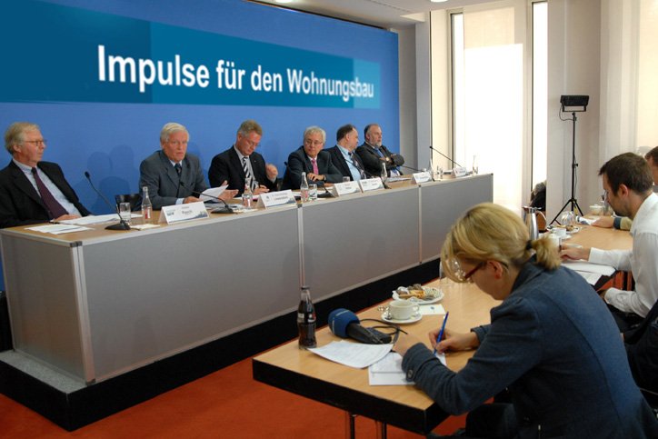 Pressekonferenz Impulse für den Wohnungsbau in Berlin.